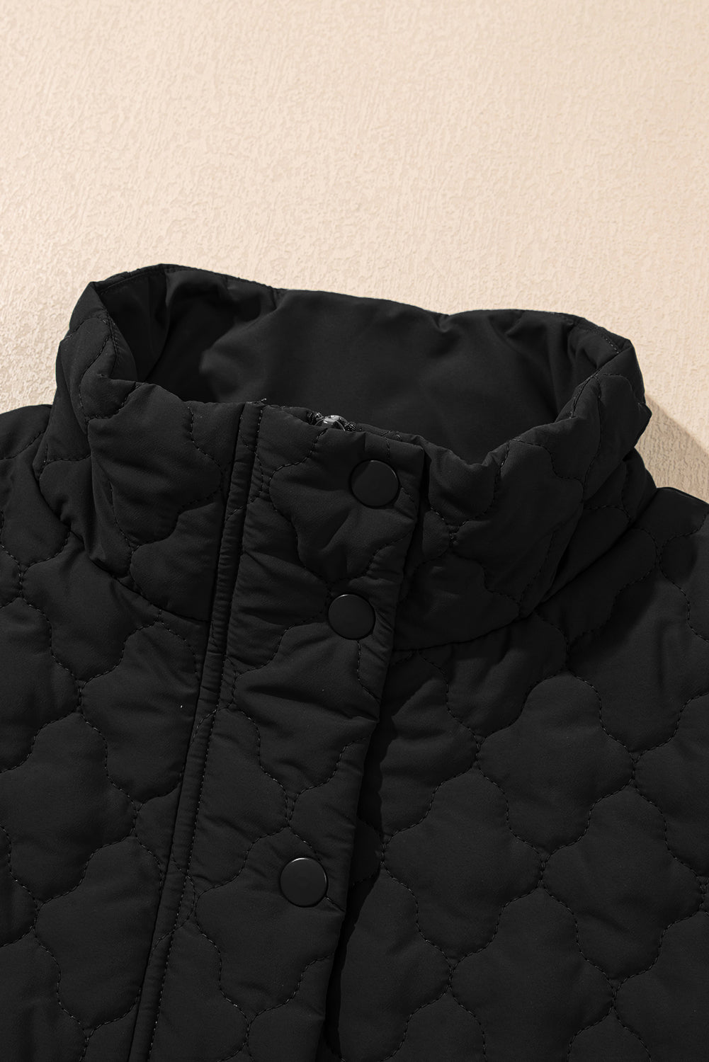 Quilted Zip-Up Snap Button Pocketed Vest