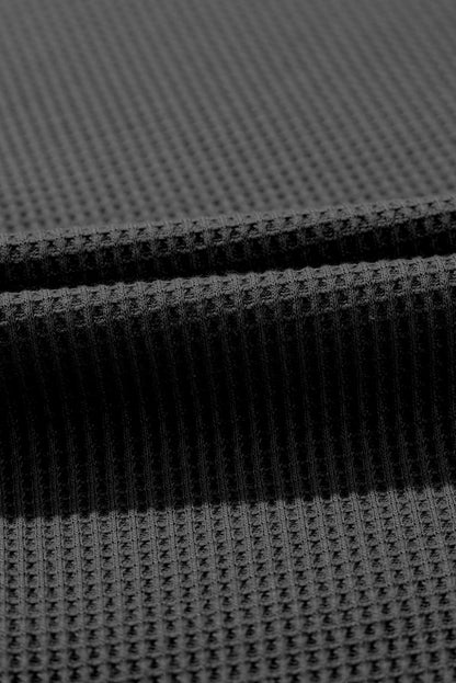 Waffle Buttoned Scoop Neck Sleeveless Romper