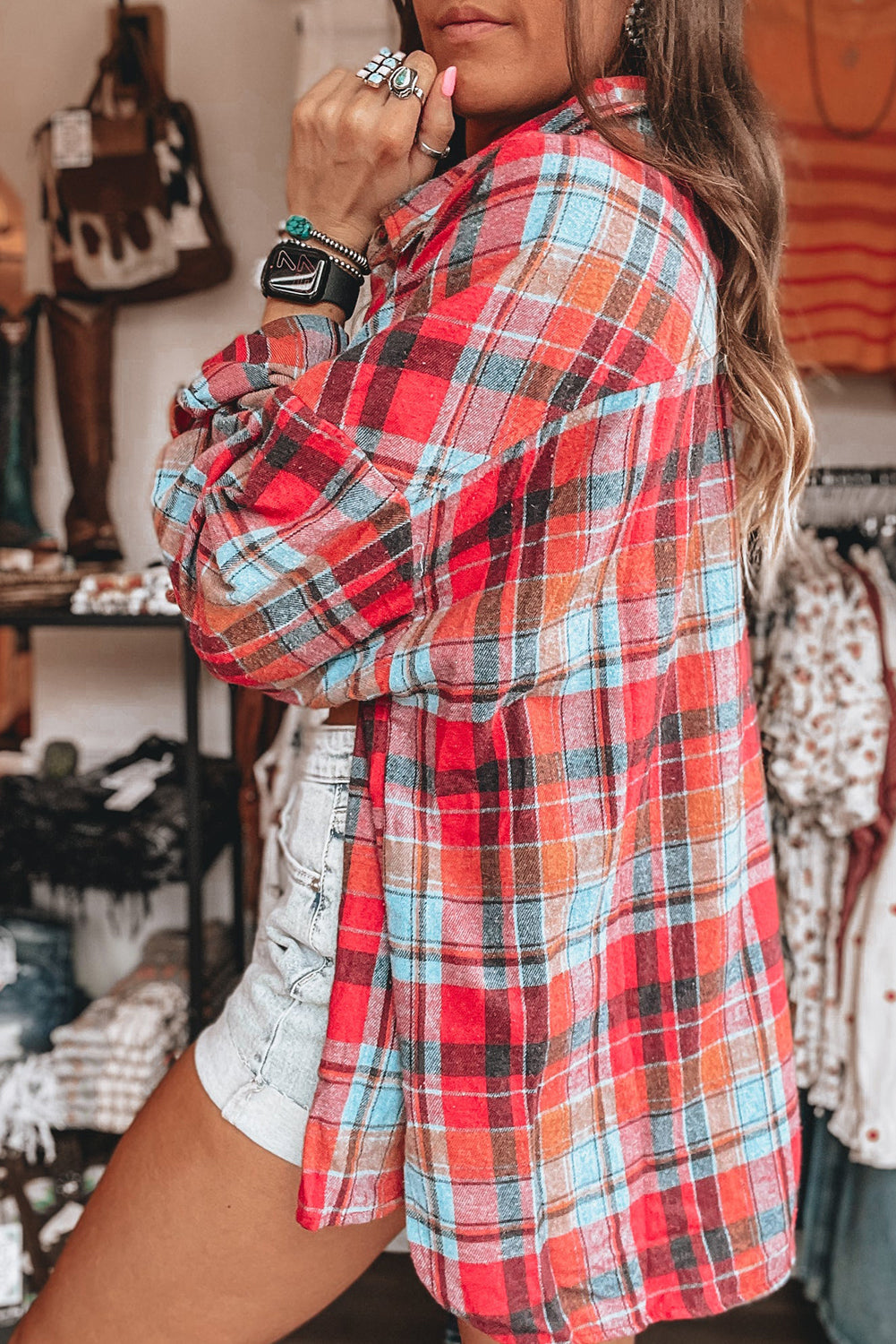 Plaid Long Sleeve Buttoned Shirt