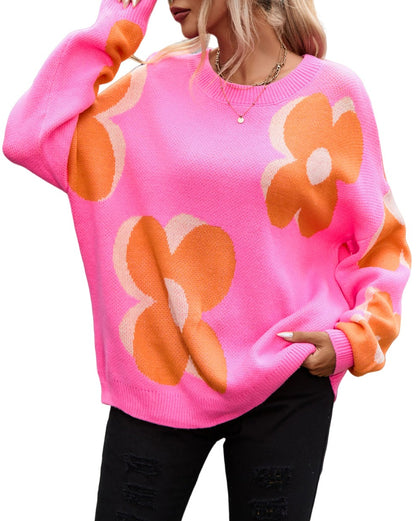 Retro Floral Crewneck Sweater