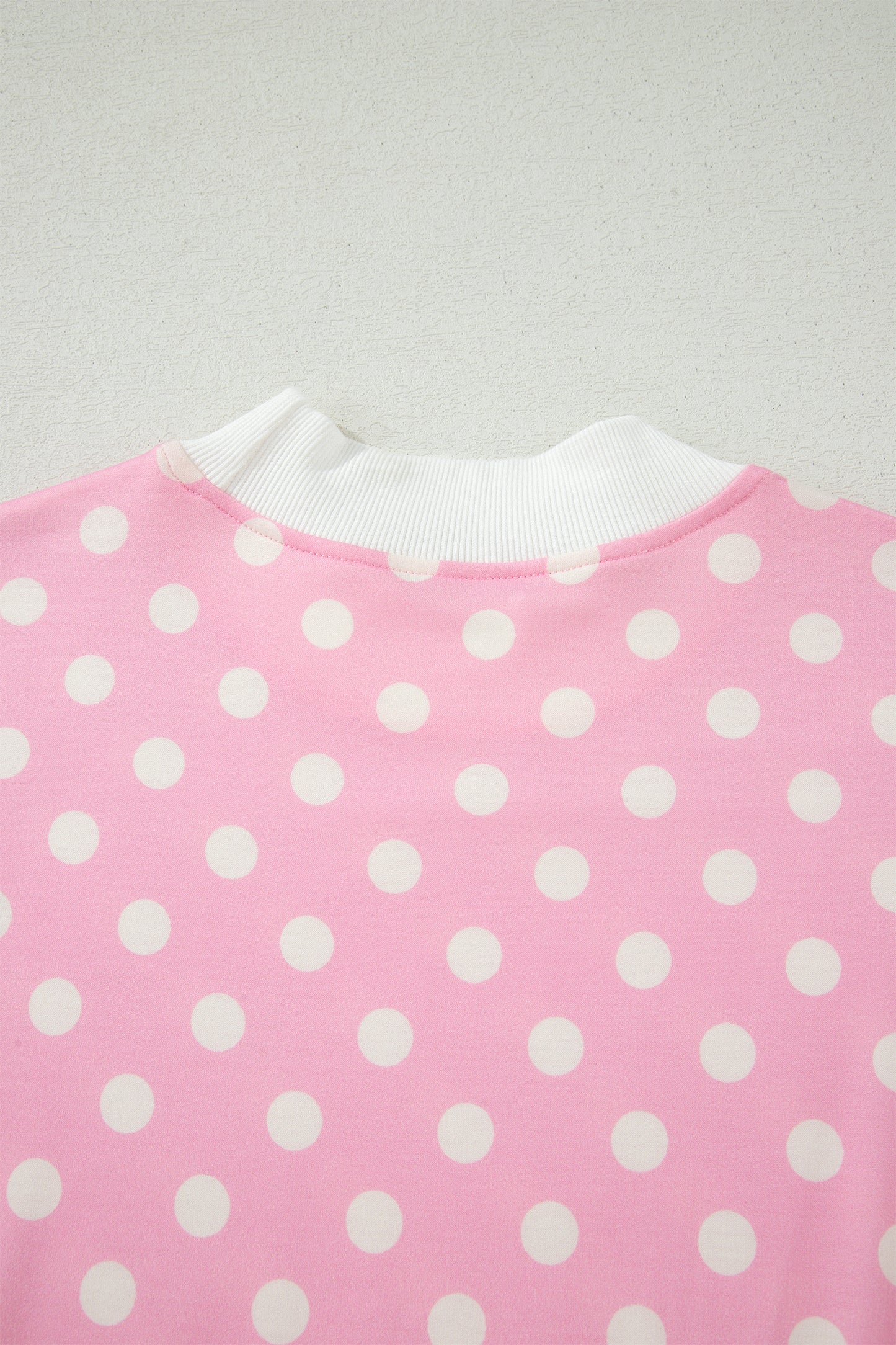Polka Dot Colorblock Mock Neck & Shorts Set