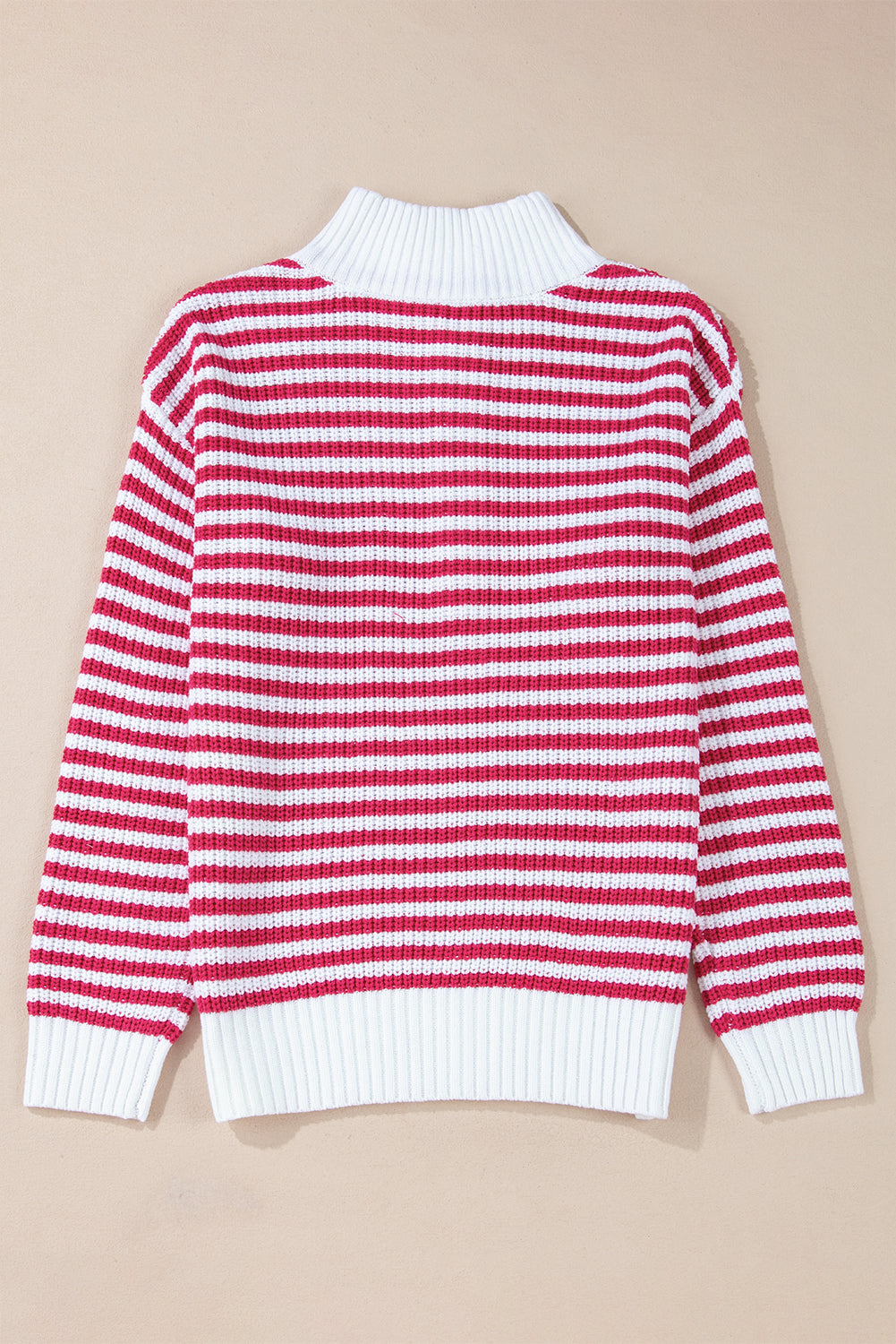 Stripe Half Zip Collared Sweater