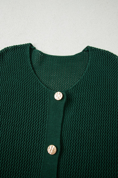 Plus Size Solid Button Front Sweater Cardigan