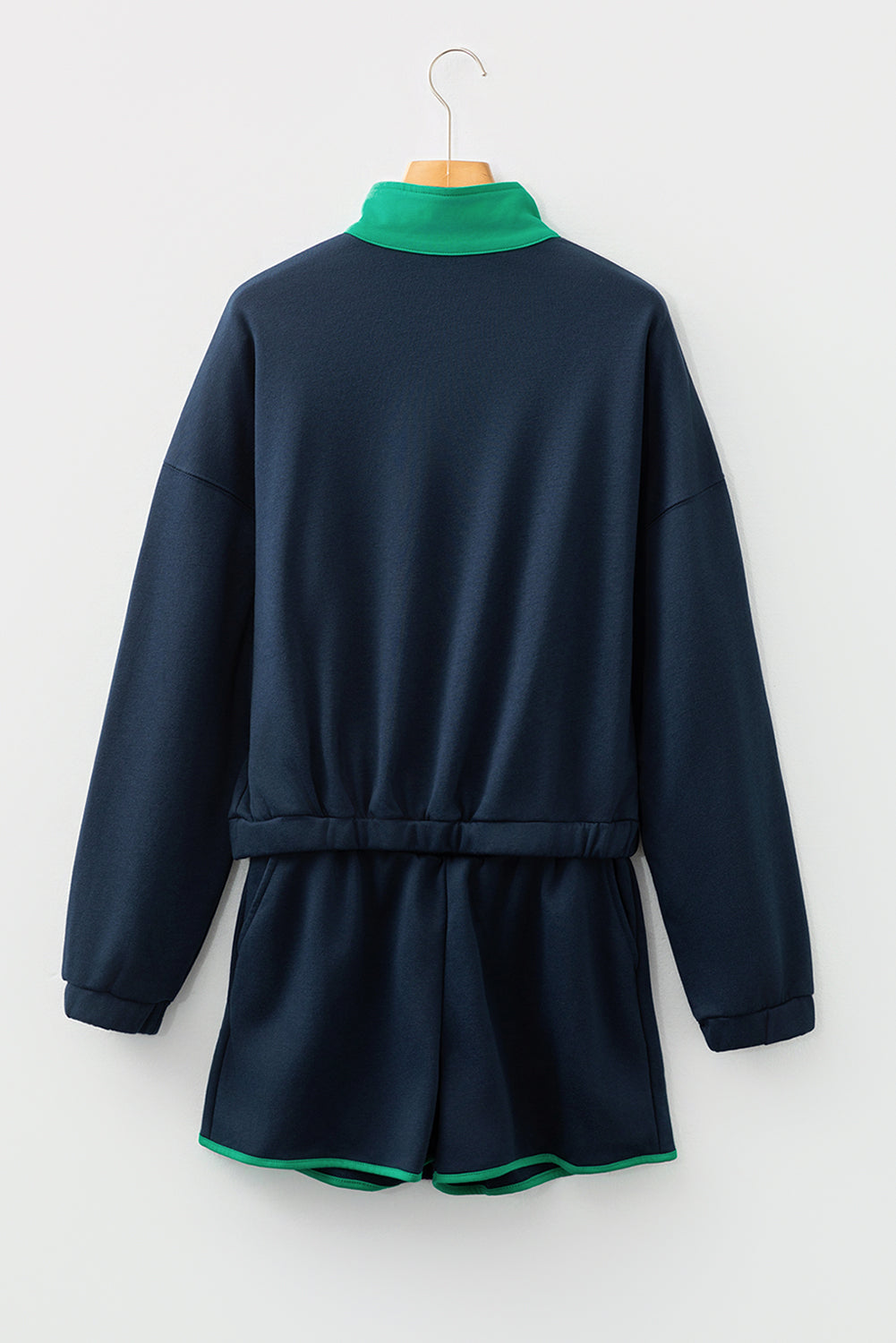 Colorblock Patchwork Pullover and Shorts Set