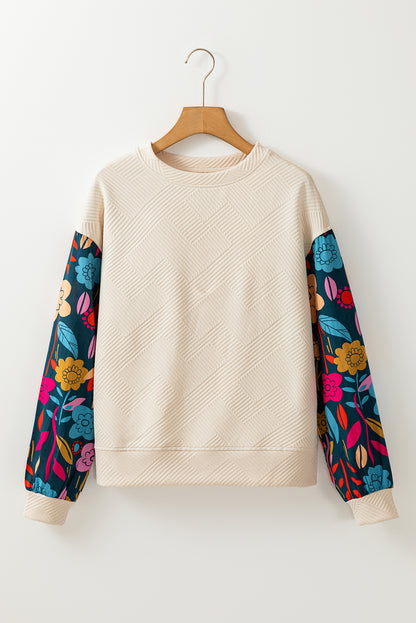 Floral Colorblock Long Sleeve Top