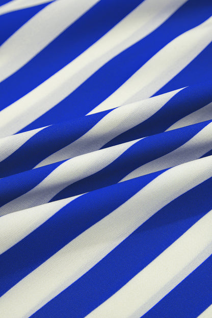 Stripe Balloon Sleeve Button-Up Shirt