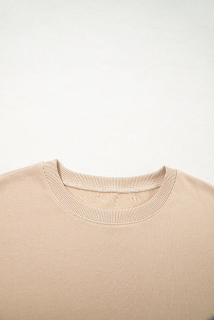 Plaid Patchwork Long Sleeve Raw Seam Sweatshirt