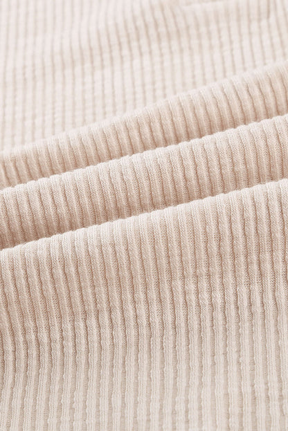 Crochet Lace Hem Sleeve Half-Button Top