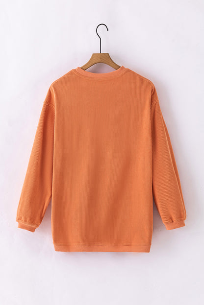 Ribbed Long Sleeve Oversized Sweatshirt