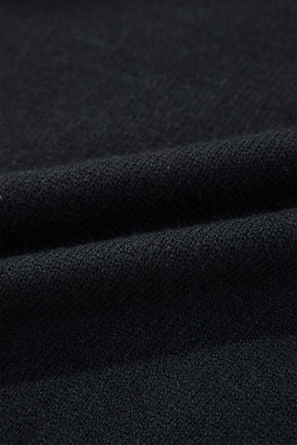 Halloween Boo Drop Shoulder Ribbed Trim Sweater