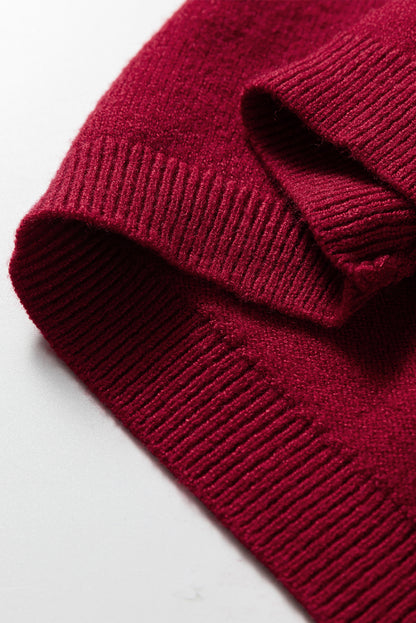 Solid Crewneck Cap Sleeve Knit Sweater