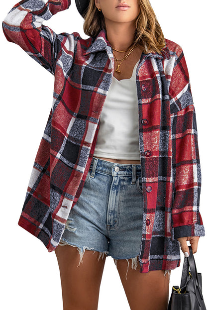 Plaid Buttoned Shirt Jacket