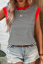 Stripe Colorblock Edge Tank Top