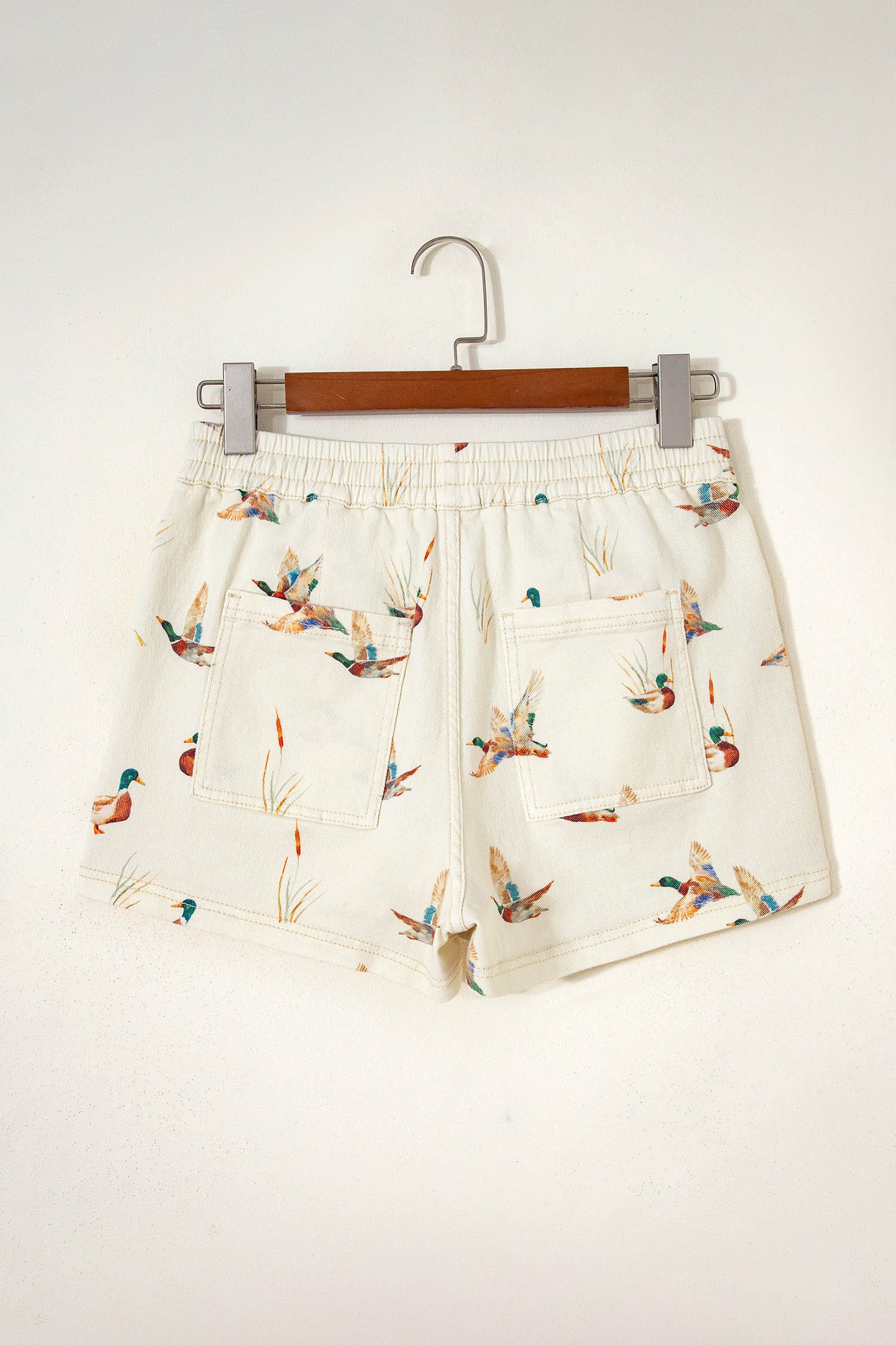 Mallard Duck Denim Drawstring Shorts
