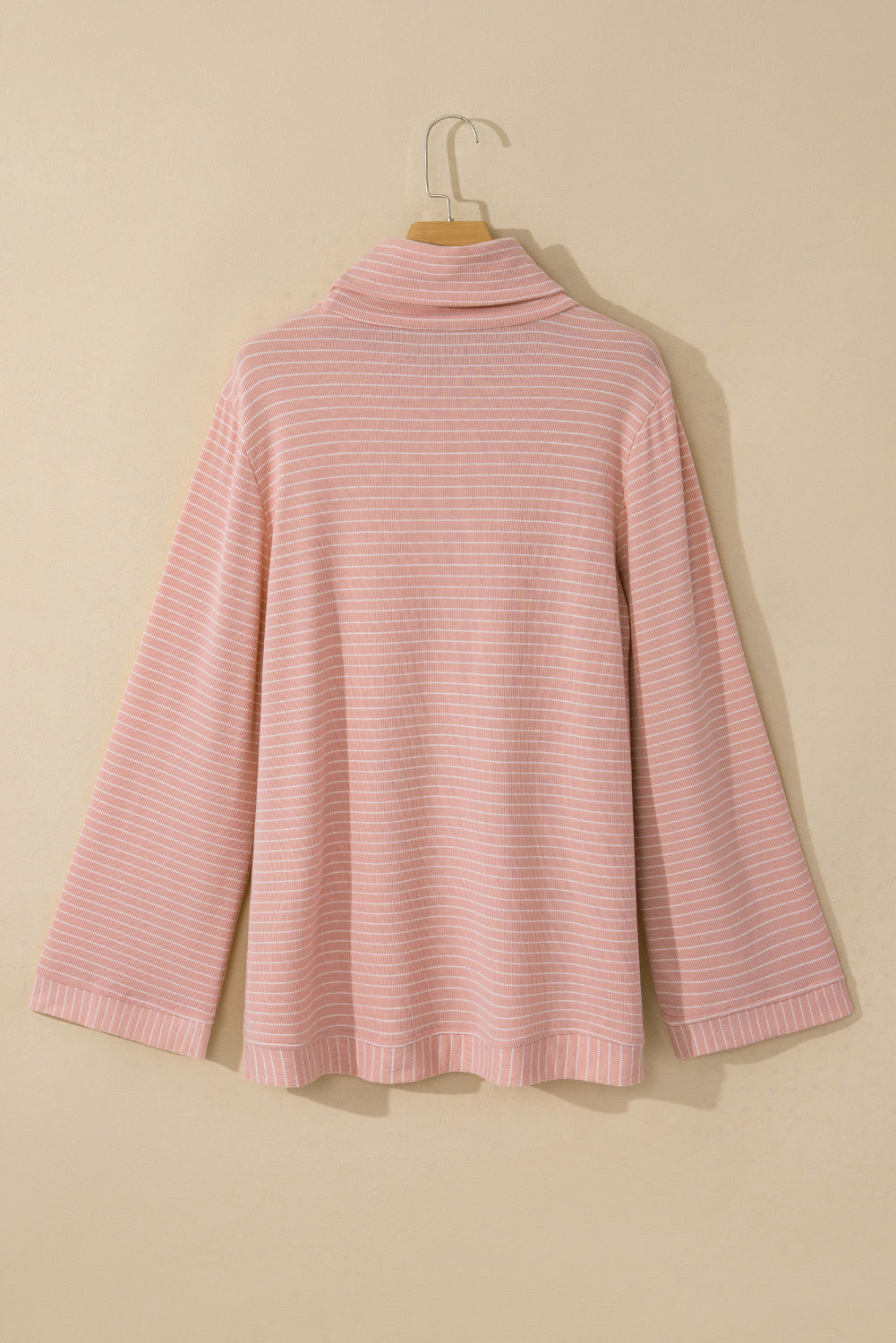 Stripe Cowl Neck Long Sleeve Top