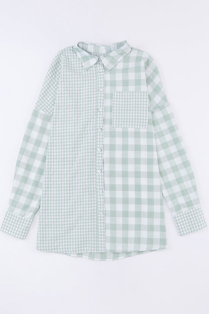 Checker Patchwork Long Sleeve Shirt