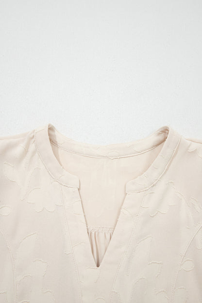 Floral Textured Long Sleeve Tiered Mini Dress