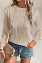 Texture Wavy Long Sleeve Top