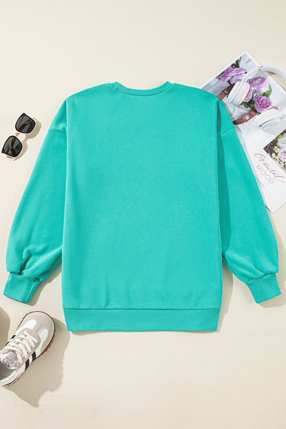 Solid Fleece Lined Sweatshirt