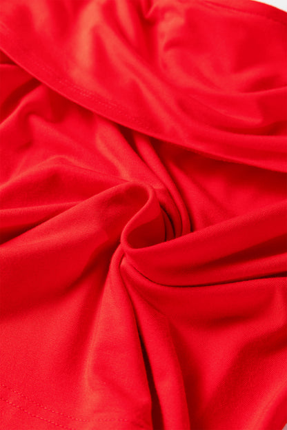 Solid Fold-Over Off-Shoulder Long Sleeve Top