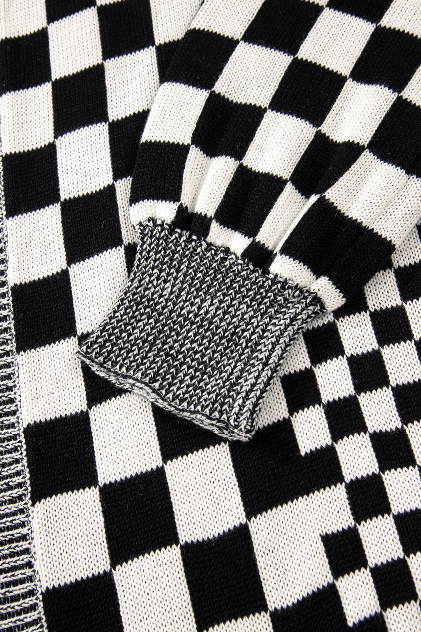 Plus Size Checker Drop Shoulder Open Front Cardigan