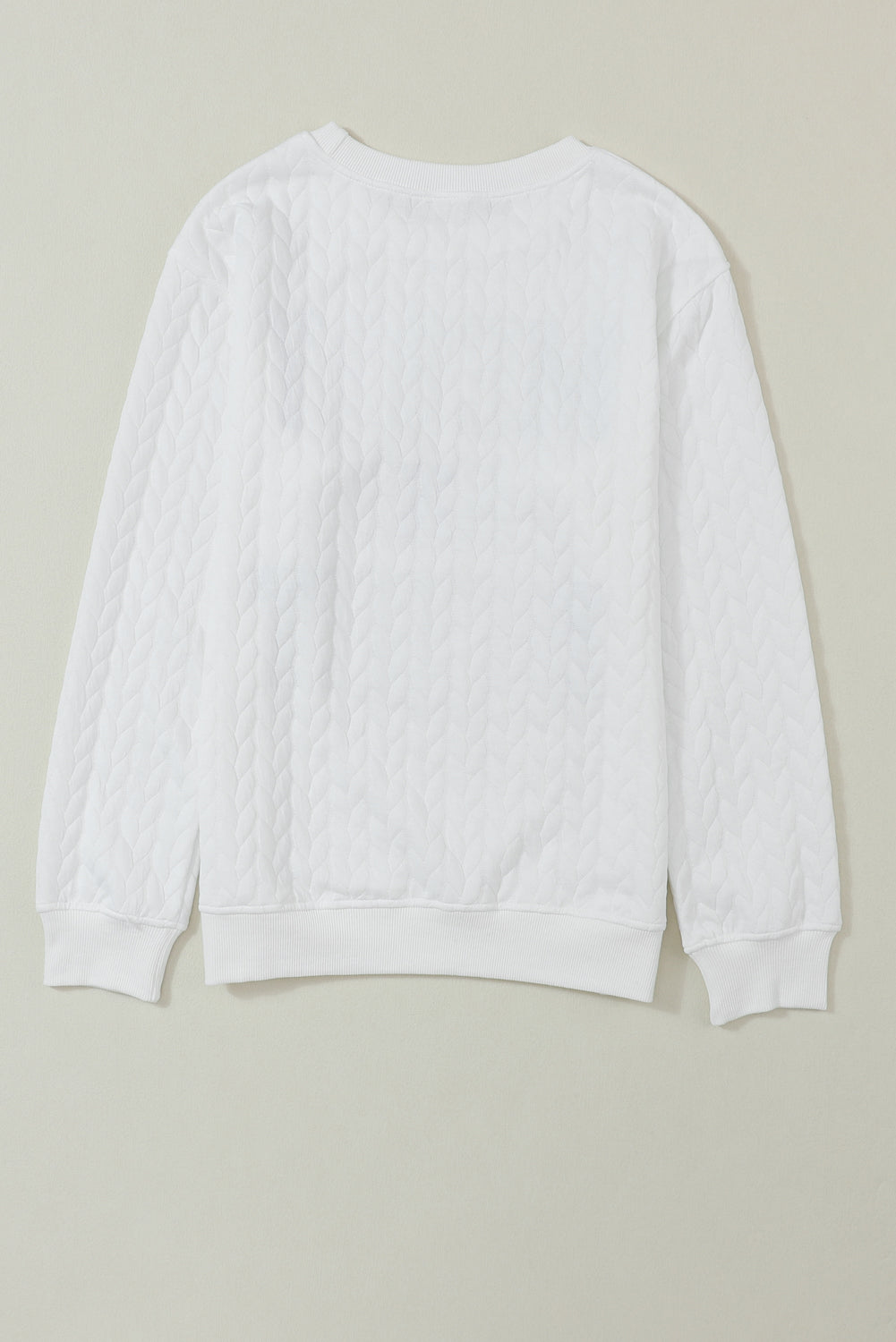 Embroidered Patch Cable Knit Pullover Sweatshirt