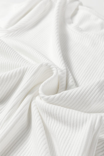 Solid Ribbed Round Neck Long Sleeve Bodysuit