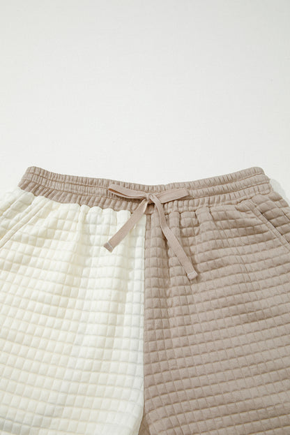 Colorblock Patchwork Textured Top and Short Set