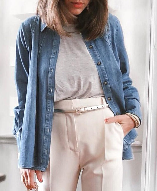 Denim Button Up Shirt Jacket