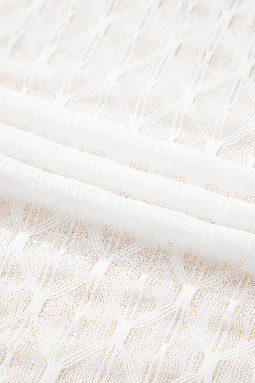 Sheer Mesh Lettuce Trim Long Sleeve Top