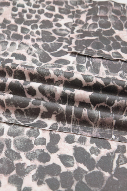 Plus Size Leopard Patch Pocket Drawstring Pants