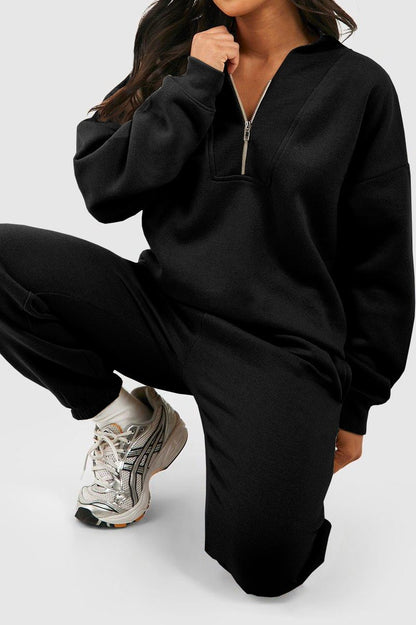 Half Zip Top and Pants Tracksuit Set