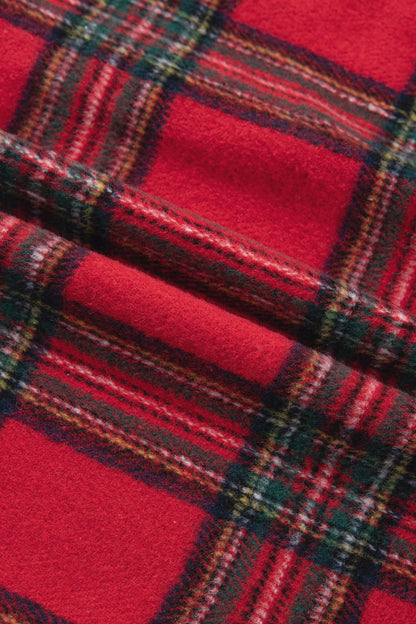 Plaid Button Front Long Sleeve Shacket
