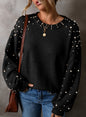 Pearl Embellished Round Neck Sweater