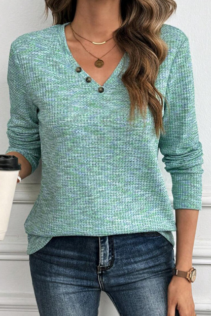 Textured Knit Long Sleeve Top