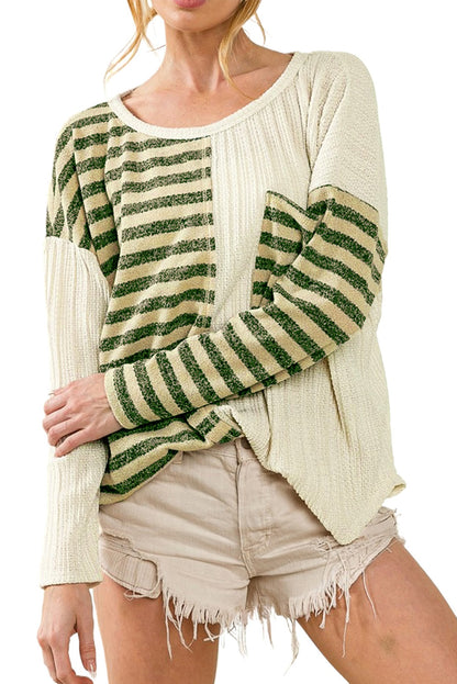 Stripe Colorblock Long Sleeve Top