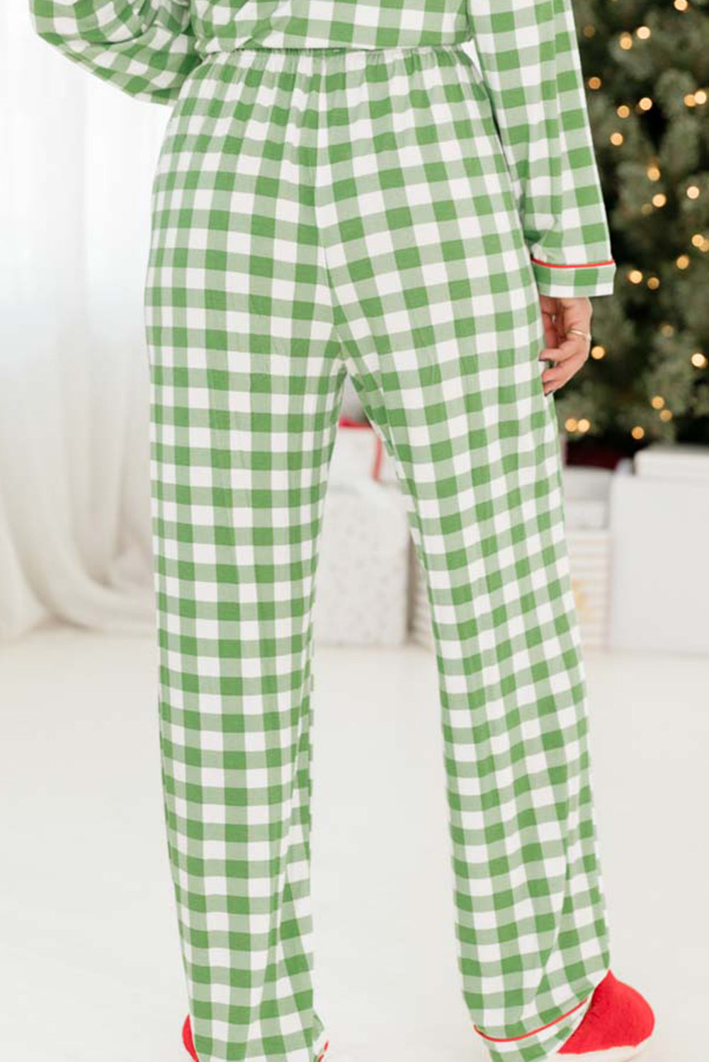 Plaid Shirt and Pants Pajama Set