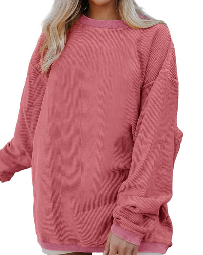 Ribbed Long Sleeve Oversized Sweatshirt