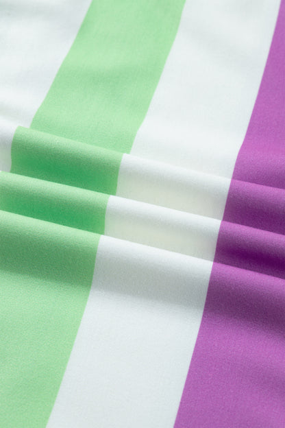 Stripe Lucky Clover Embroidered Dolman Sleeve Tee