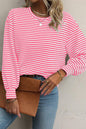 Stripe Round Neck Long Sleeve Top