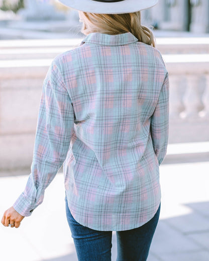 Plaid Long Sleeve Buttoned Shirt