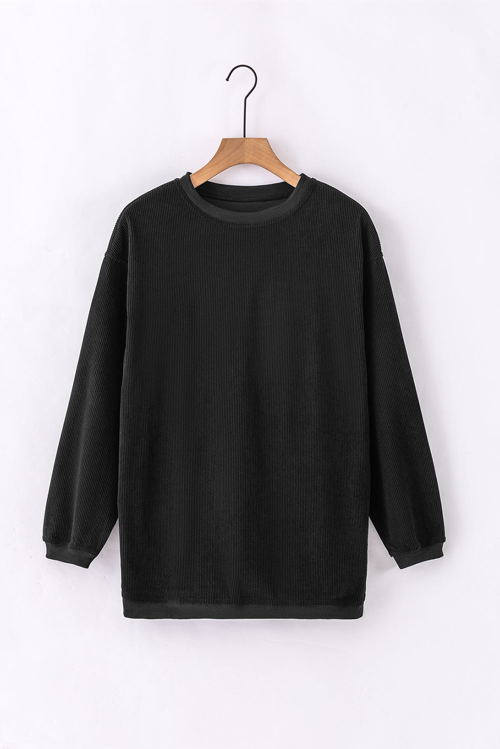 Ribbed Long Sleeve Oversized Sweatshirt