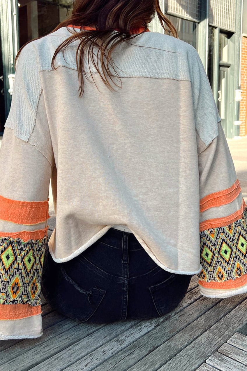 Aztec Patchwork Mineral Wash Top