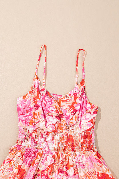 Floral Wrap V-Neck Spaghetti Strap Dress