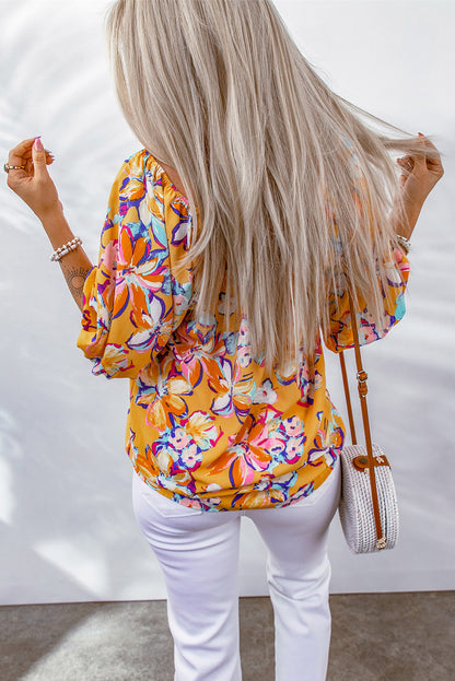 Floral Puff Sleeve Blouse