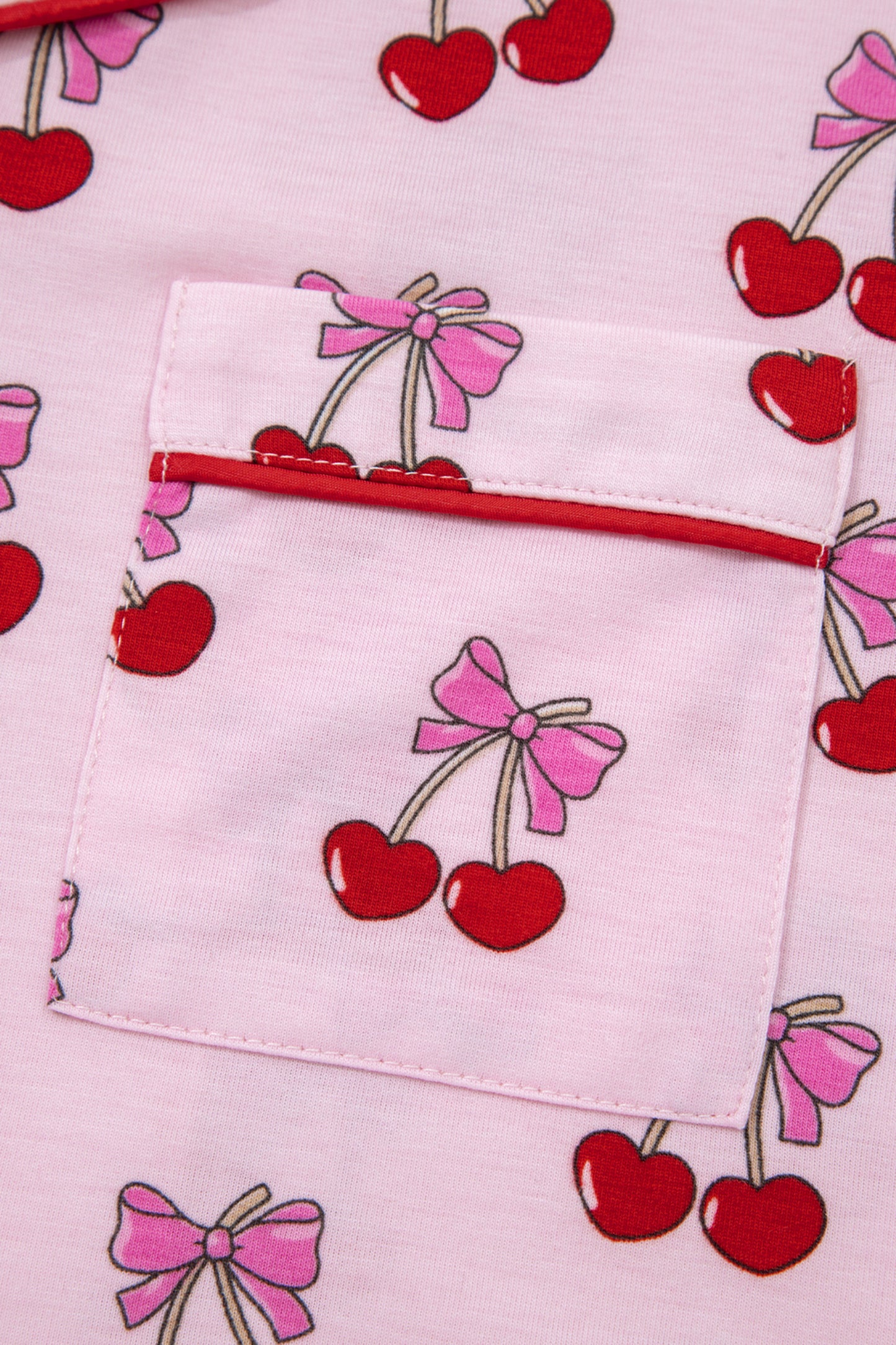 Valentine Cherry & Bow Top and Shorts Set
