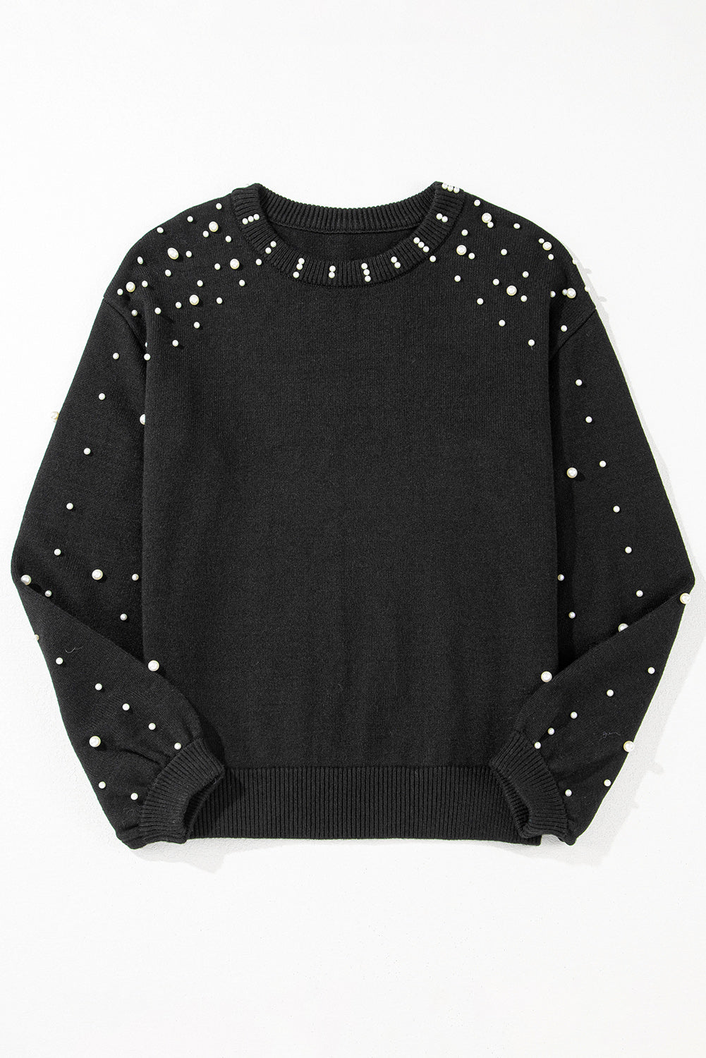 Pearl Embellished Round Neck Sweater