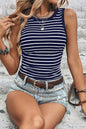 Stripe Contrast Sleeveless Top