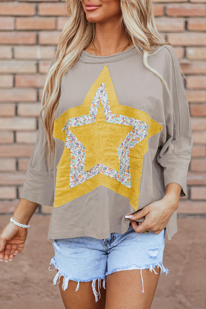 Floral Star Reverse Seam Top