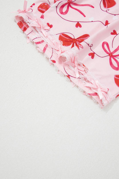Valentine Bow Tee and Shorts Lounge Set